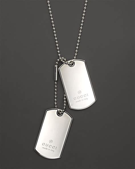 gucci dog tags silver